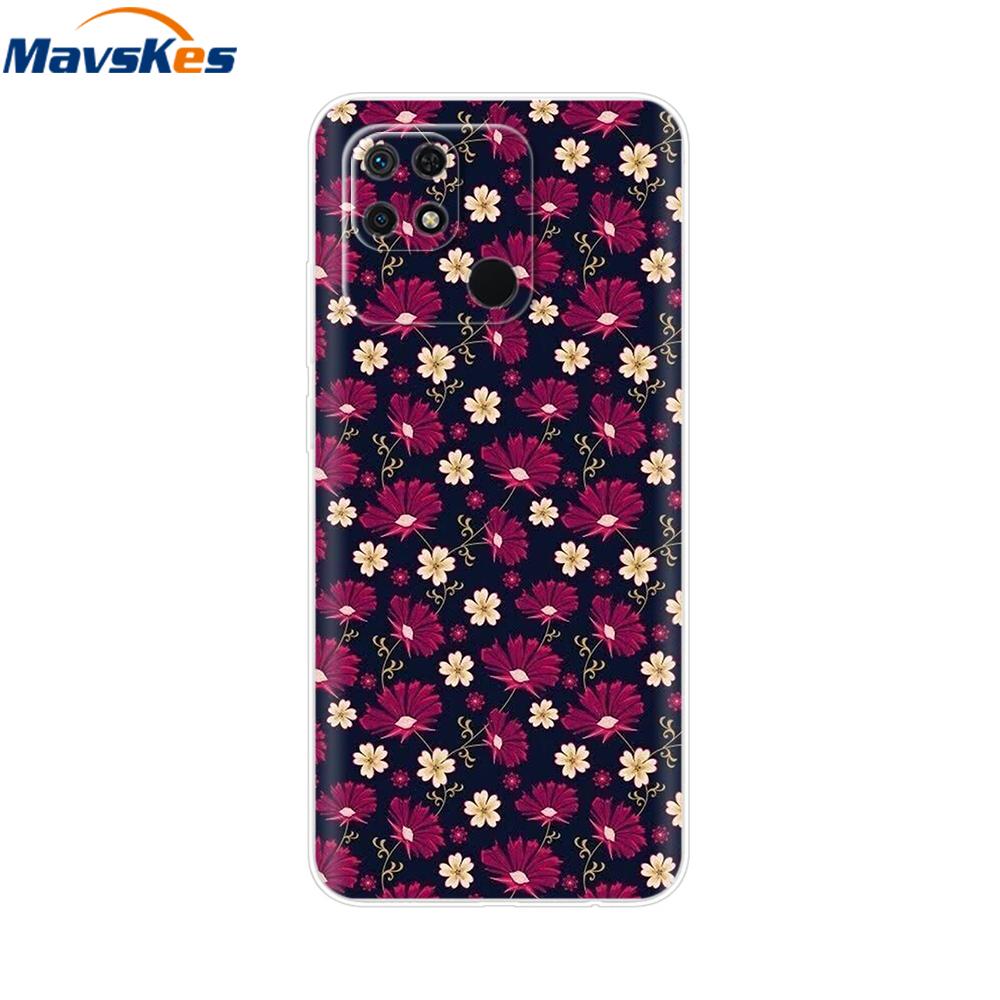 For Redmi 10C Case Clear Heart Flower Soft Silicon Phone Cover For Xiaomi Redmi 10C Coque redmi10C 10 C Fundas Bumper Shockproof