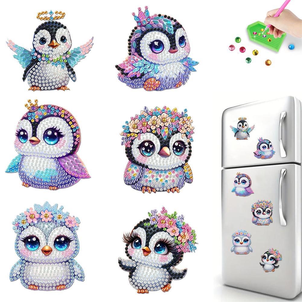 6Pcs Diamond Art Kits Fridge Magnets Diamond Art DIY Diamond Art Refrigerator Magnets DIY Art Crafts for Adults Beginners