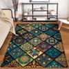 Colorful Geometric Carpet with Vintage Floral Tile Patterns Suitable for use as an anti-slip for living room bedroom sofas
