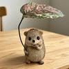 Hedgehog Garden Ornament with Leaf Resin Statue Cute Collectible Outdoor Decoration for Garden Holiday Party
