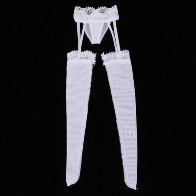 1:Suspans din dantela cu 6 scari, ciorapi pentru HT, PH, figurina feminina de 12 inch, alb