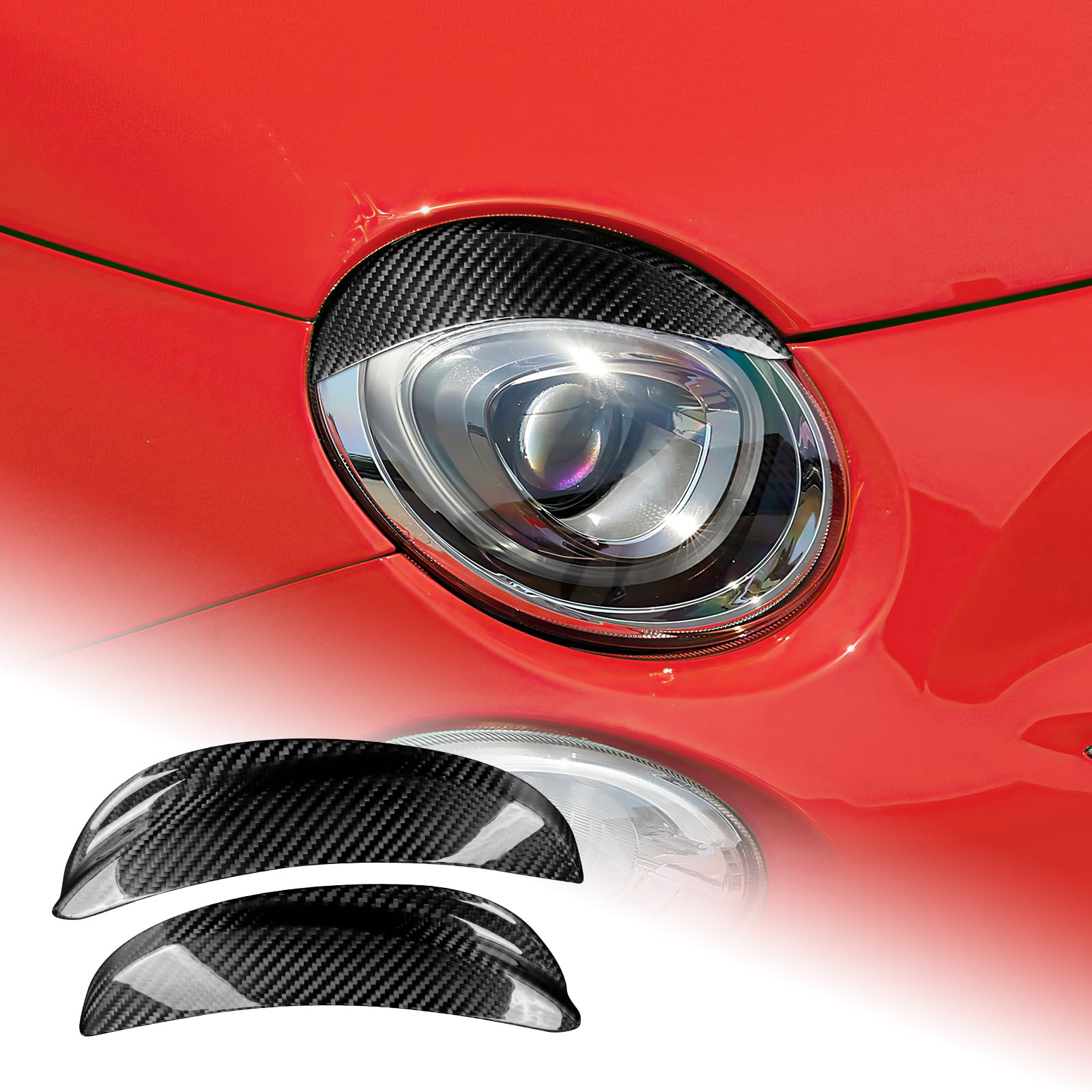 

AIRSPEED Carbon Fiber Exterior Customization Accessories for Abarth 500 Car Light Eyebrow Cover Trim Tape Garnish Carbon 595/Fiat (2016-2023) -