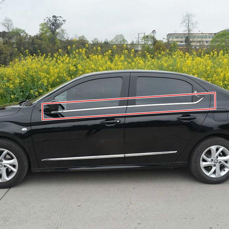 4 Pièces Caoutchouc de Vitre Noir ou Chromé pour Peugeot 301 2013-2017 9805767980 Bande de Protection pour Citroen Elysee 2014-2016
