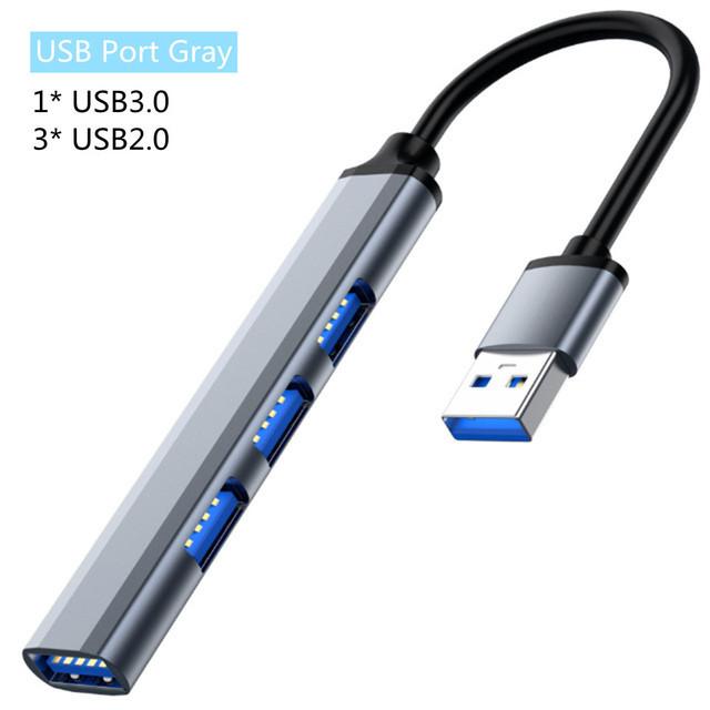 Aluminum Alloy Splitter Multi-function One Drag Four Hubs Hub Expander High-speed Computer Multi Interface Dock