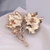 High-End Enamel Maple Leaf Brooch with Pearl - Retro Jewelry Gift