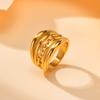 Multilayer Geometric Rings for Couples Vintage Creative Gold Color Ring Party Jewelry Gift Stainless Steel Personalized Design