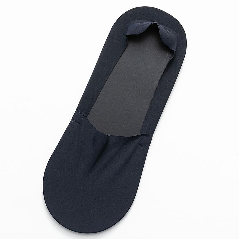 Men's Summer Towel Bottom Ice Silk Solid Color Light Mouth Sweat Absorption Non Slip No Mark Invisible Socks