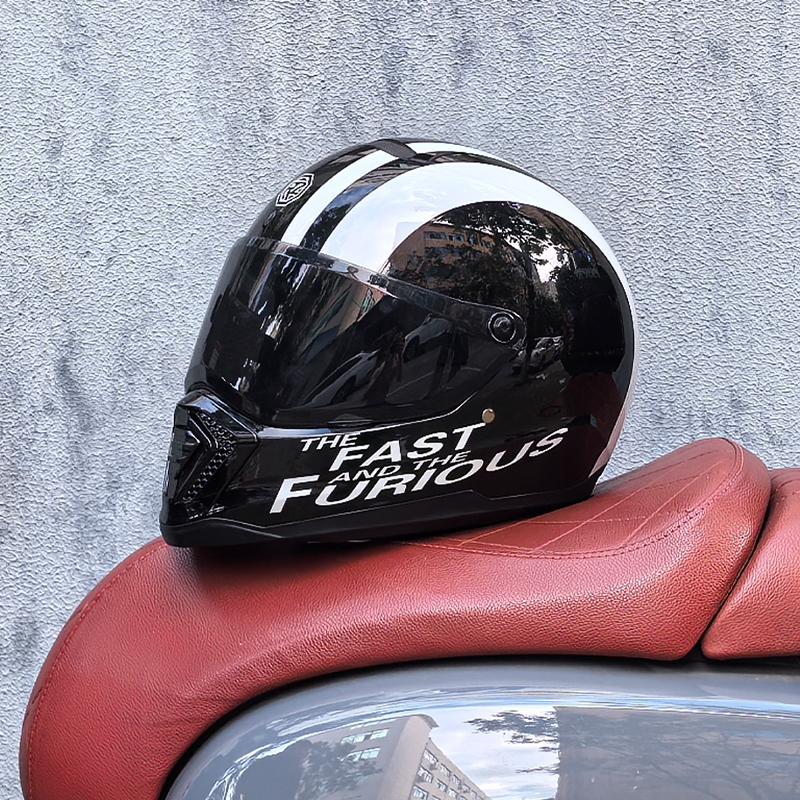 ORZ retro motorcycle helmet, American cruise full helmet, motorcycle with free brim