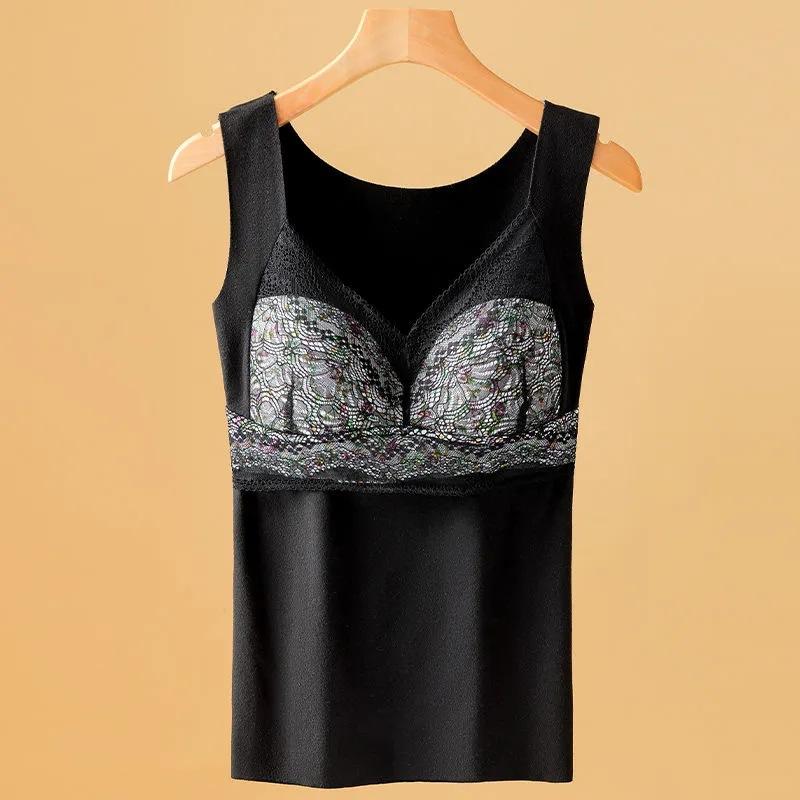 Thermal Underwear Women's German Velvet Hot Speed Warm Velvet Inner Wear Bottoming Shirt Women's Beauty Vest Cold-proof Autumn and Winter Warm Clothes