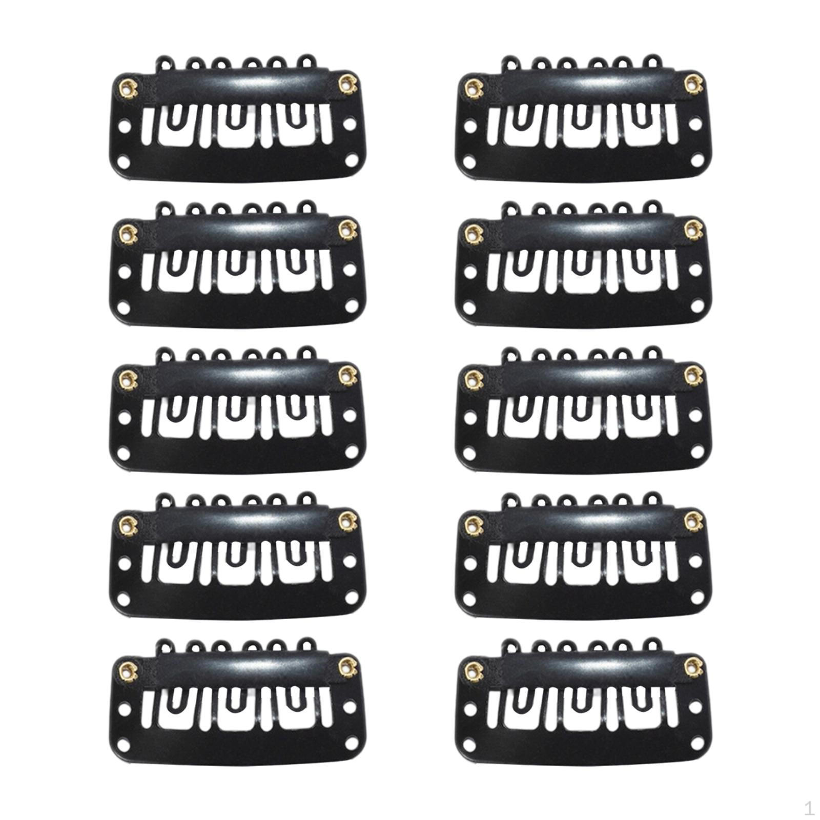 

10 шт. Металлические клипсы U-образной формы с 6 зубцами для наращивания волос для женщин, плетения, накладки для волос