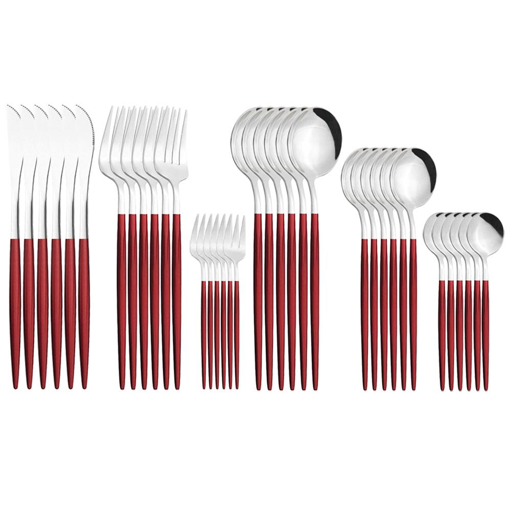 New 36Pcs Mint Gold Cutlery Set Western Silverware Stainless Steel Dinnerware Knife Fork Spoon Tableware Flatware Kitchen Wedding Accessories