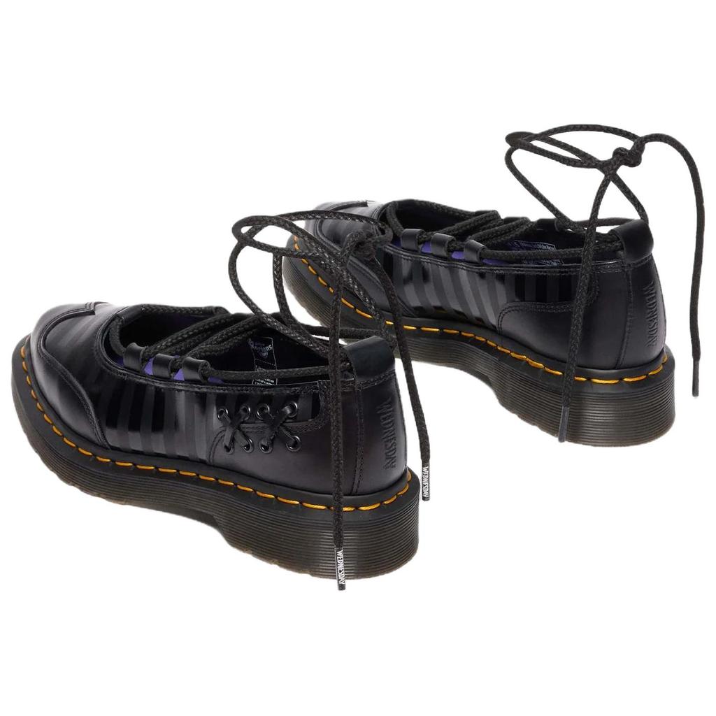 Dr. Martens Wednesday X  Elphie II Leather Lace-Up Comfortable Casual Shoes 3cm Women Shoes Black 41856001