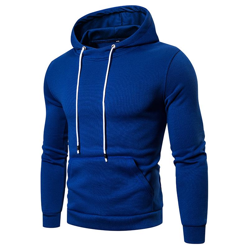 2025 Men's Trendy Solid Color Hooded Sweatshirt - Autumn/Winter Versatile Casual Pullover