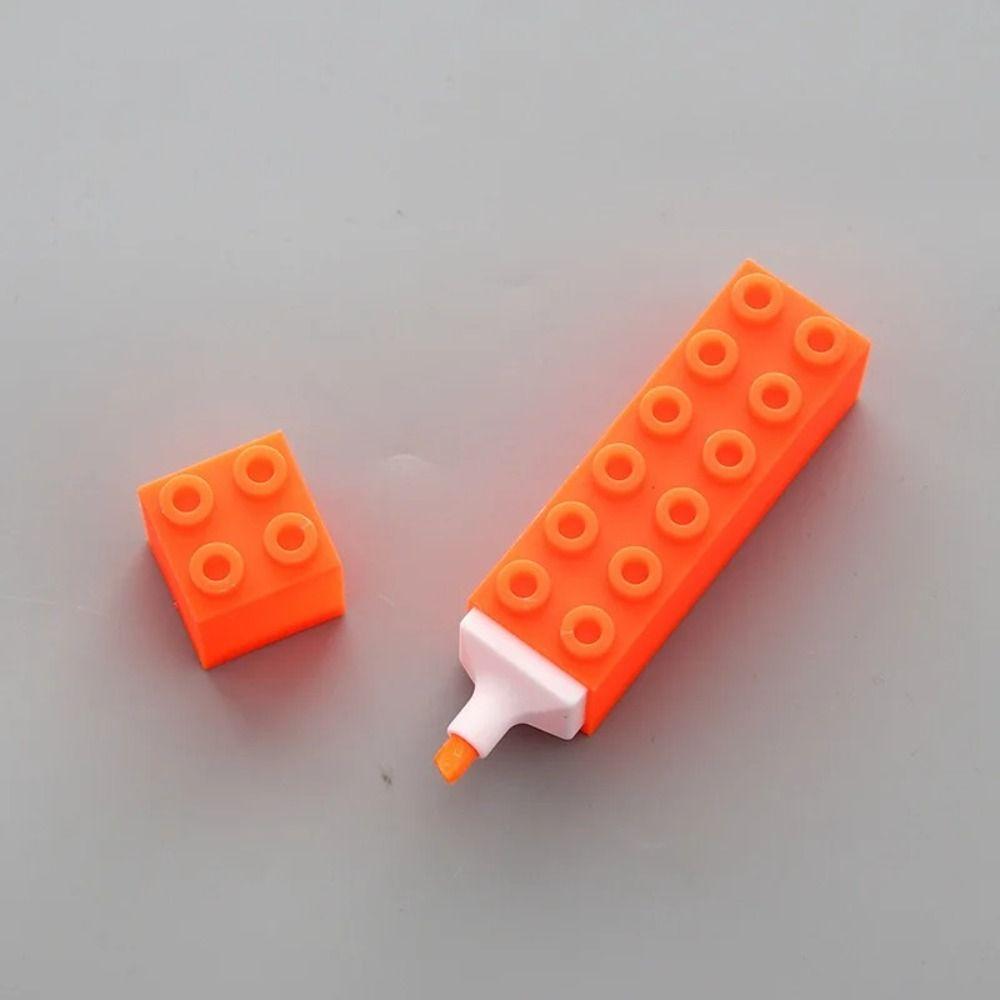 Plastic Building Up Block Highlighter Pen Colorful Markers Pen Art Stationery Highlighters Drawing Tools Office School Supplies