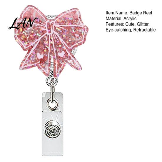 Strawberry Badge Reel Nurse Reel, Funny Retractable Glitter Acrylic Name Tag Holder with Decorative Clip, Sparkly Cute ID Card for Teachers