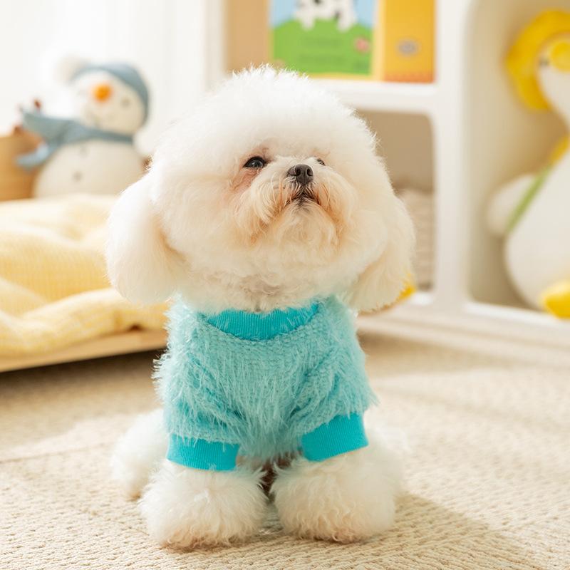 Autumn and Winter Warm Dog Mohair Plush Little Monster Cat Fleece Small Dog Pet Teddy Dog Clothes