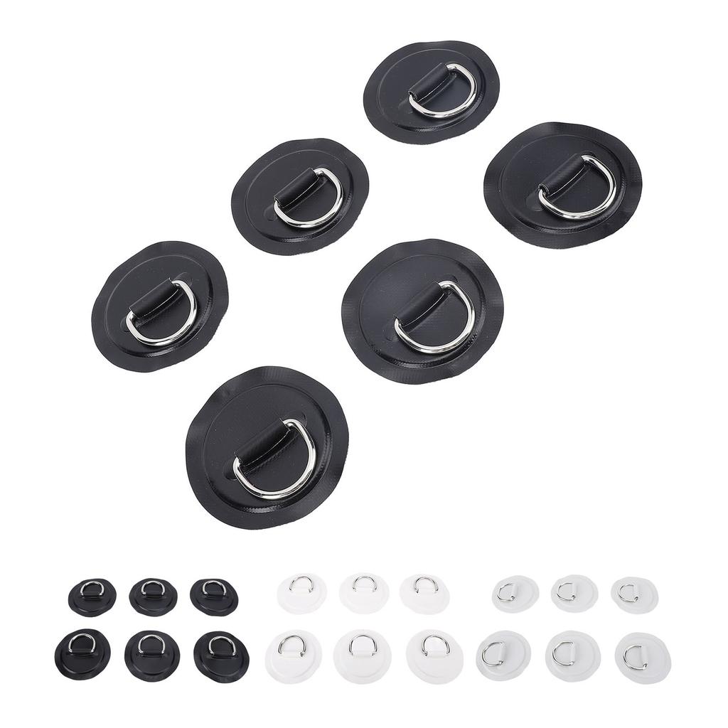 Stainless Steel D Ring Patch Kit PVC Paddle Board D Rings with Rope Hooks for Kayak Inflatable Boat 