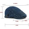 HT4862 Berets for Men Women New All Seasons Denim Beret Cap Male Female Cotton Ivy Flat Cap Adjustable Artist Painter Beret Hat