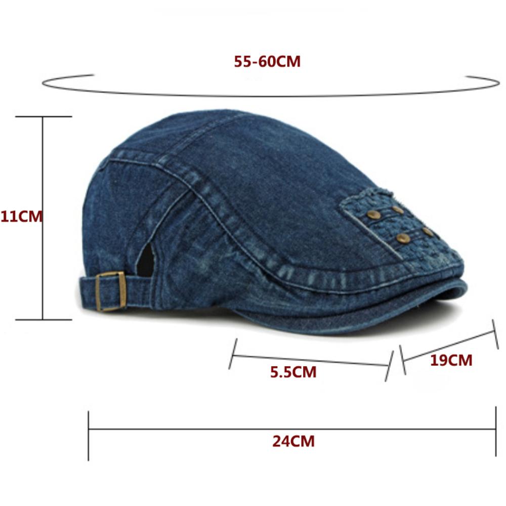 HT4862 Berets for Men Women New All Seasons Denim Beret Cap Male Female Cotton Ivy Flat Cap Adjustable Artist Painter Beret Hat