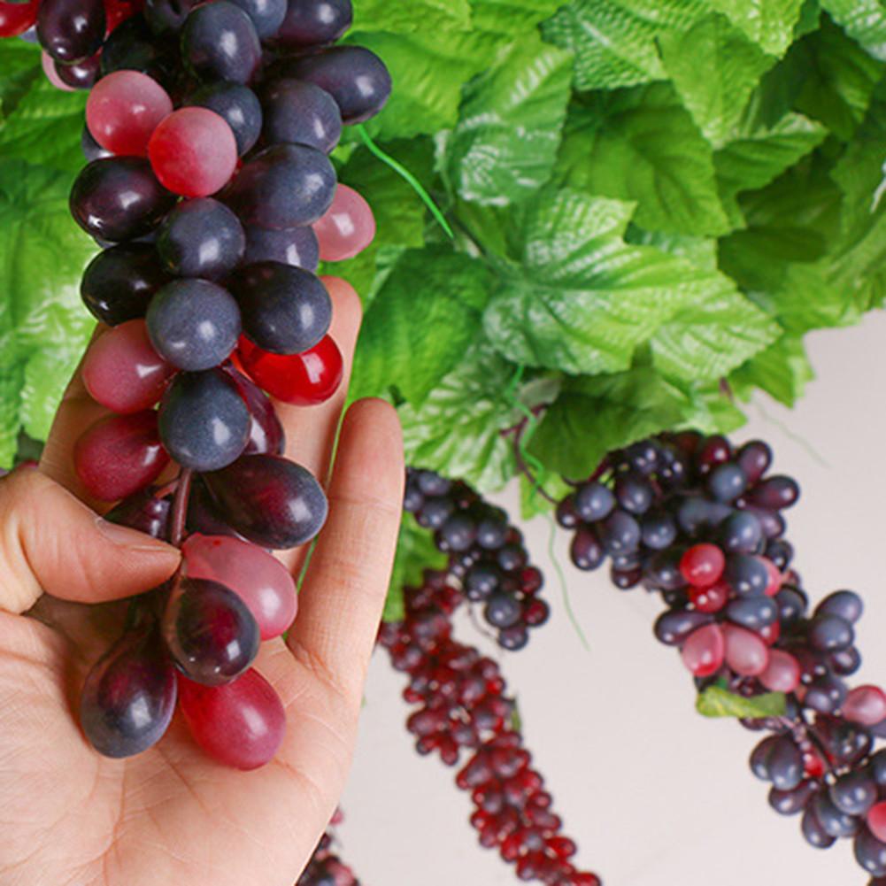 Lifelike Artificial Grape Fruit Leaves Plant for Home Showcase Display