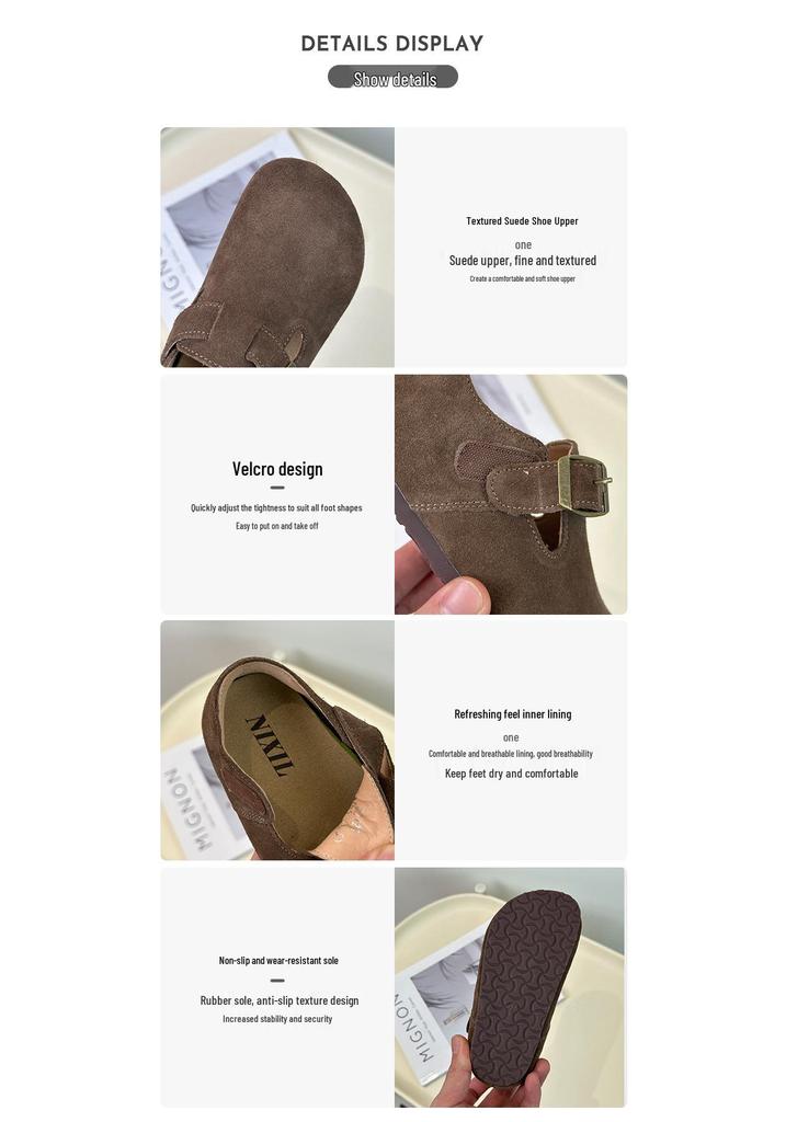Children's Birkenstock Genuine Leather Shoes - 2024 Autumn Collection, Fashionable Korean Style for Girls