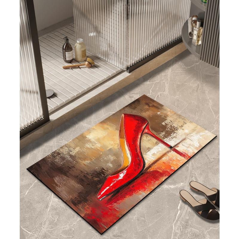 Festive Diatom Mud Floor Mat, Water-absorbent, Non-slip, Quick-drying Bathroom Floor Mat, Bathroom Door Mat, Stain-resistant Carpet At Kitchen Door