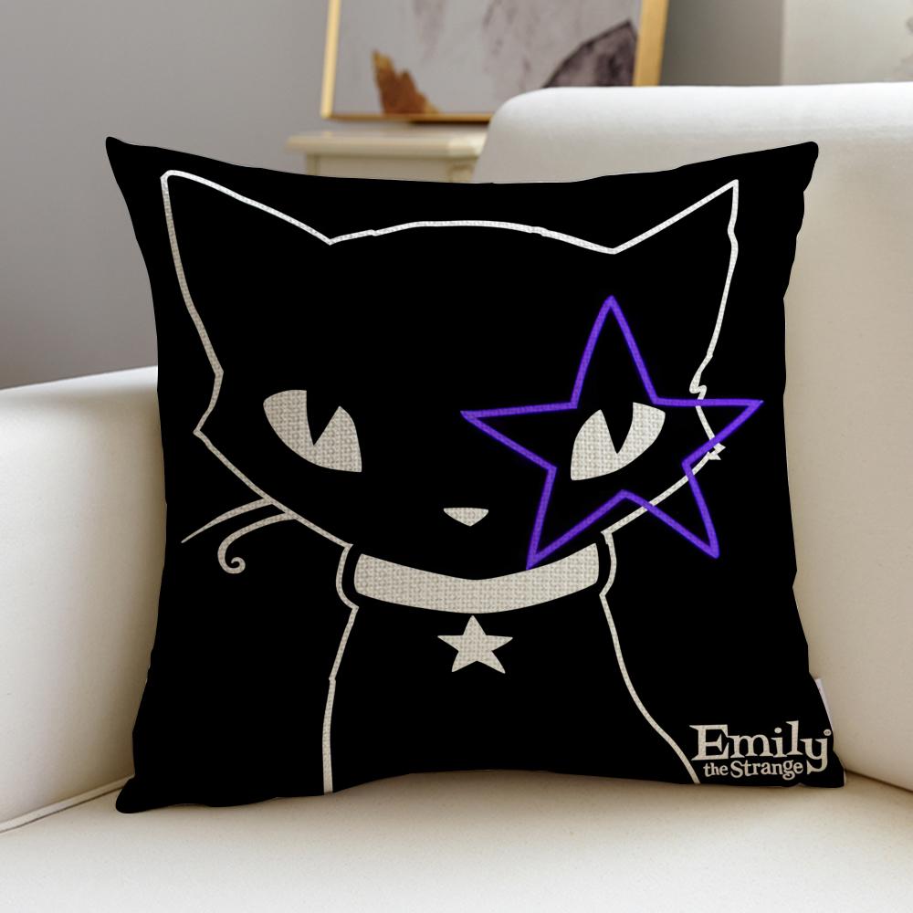 Emily the Cool StrangS Cushion Cover Breathable and skinfriendly linen pillowcase square removable and washable cushion