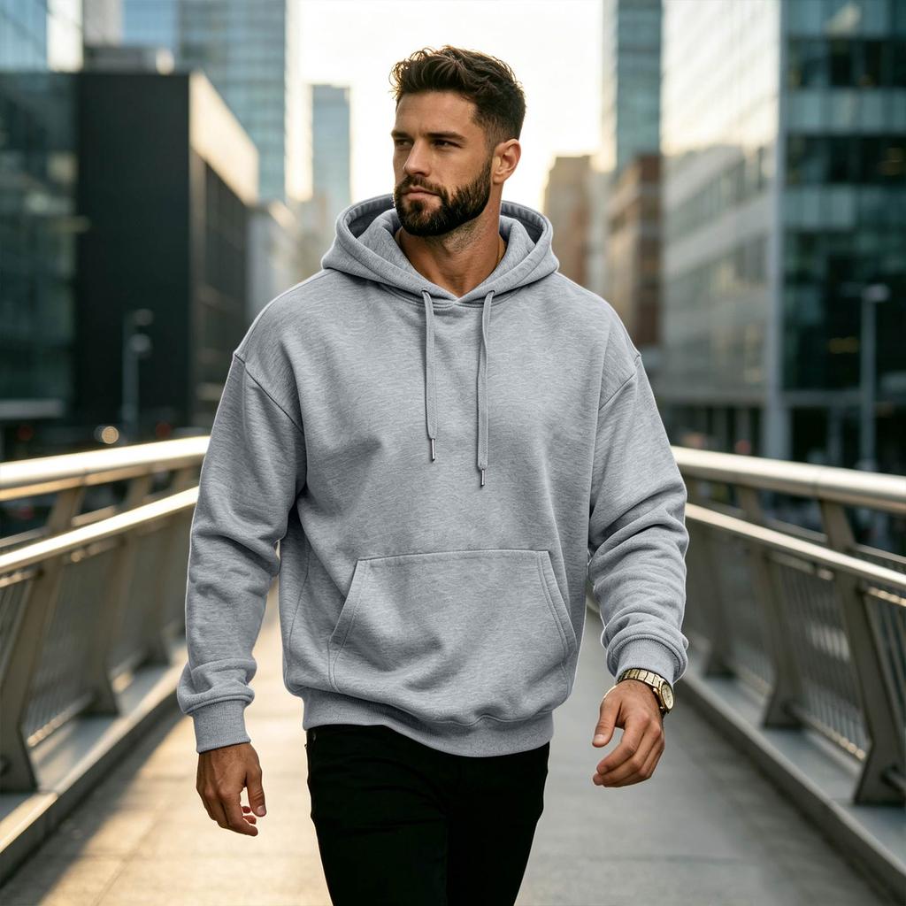 Men's Long Sleeve Hooded Sweatshirt Casual Pullover