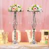 T02C!2 Pcs Crystal Flower Stand Wedding Centerpieces For Tables, Tabletop Metal Flower Vase For Wedding Party Dinner Event