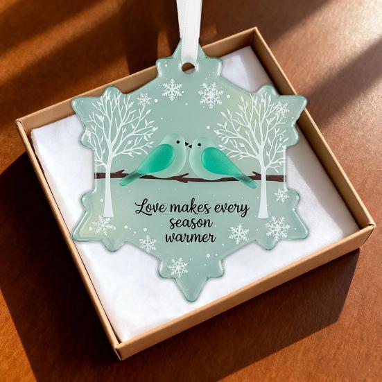 Yousheng Sea Glass Art Friendship Ornament Snowflake/Shell Shaped Christmas Tree Hanging Ornaments Handmade Sea Glass Art Friendship Keepsake for Best