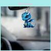 Creative Acrylic Flat Pendant Car Rearview Mirror Decoration Charming Cartoon Style