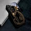 Luxury Jeweled Cat Black Glass Phone Case For Redmi Note 10 11 Pro+ 12 13 14 (Global) 14 Pro 5G (India) K60Ultra 13C 14C Cover