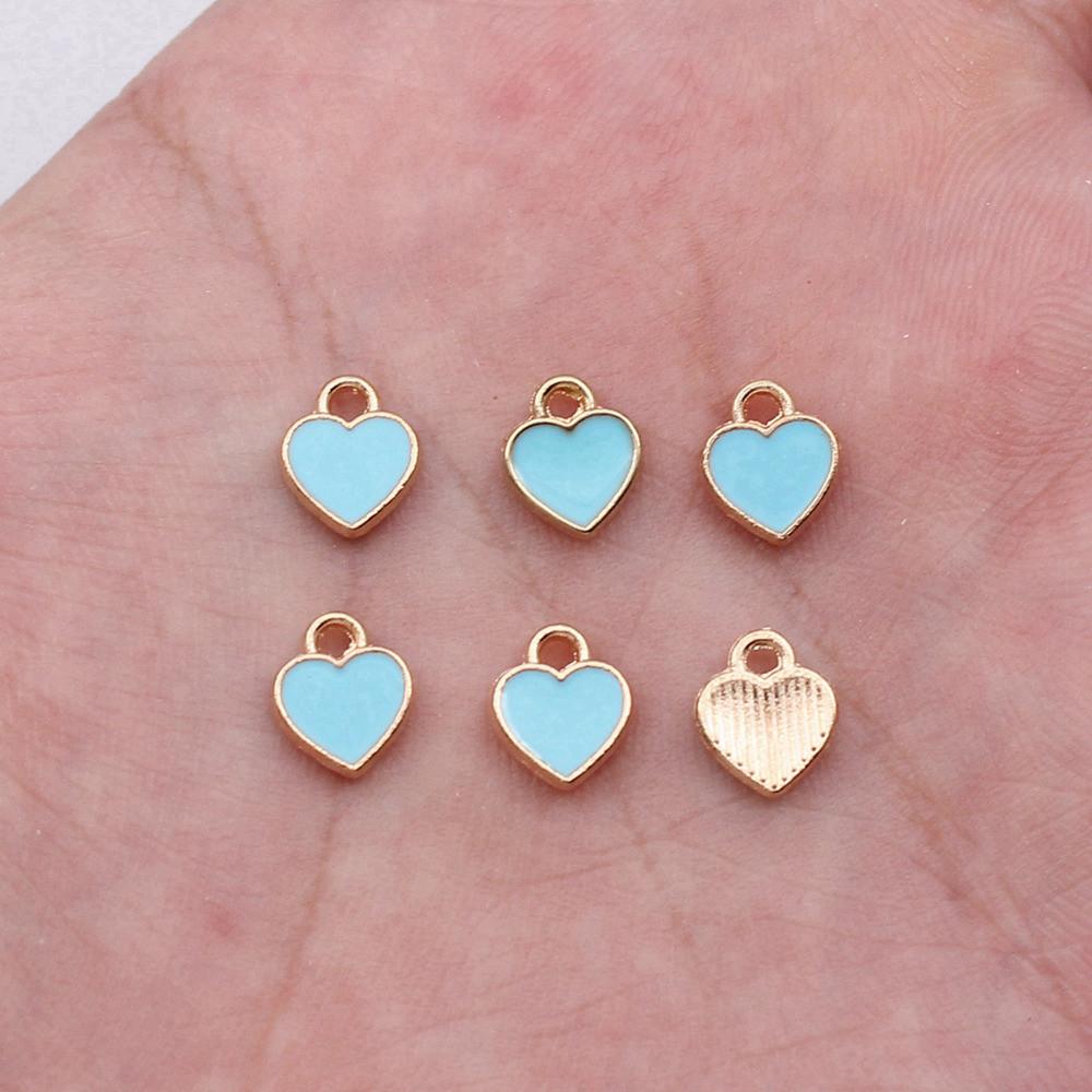Charms Heart Enamel Pendants Wedding Jewelry Findings QC066