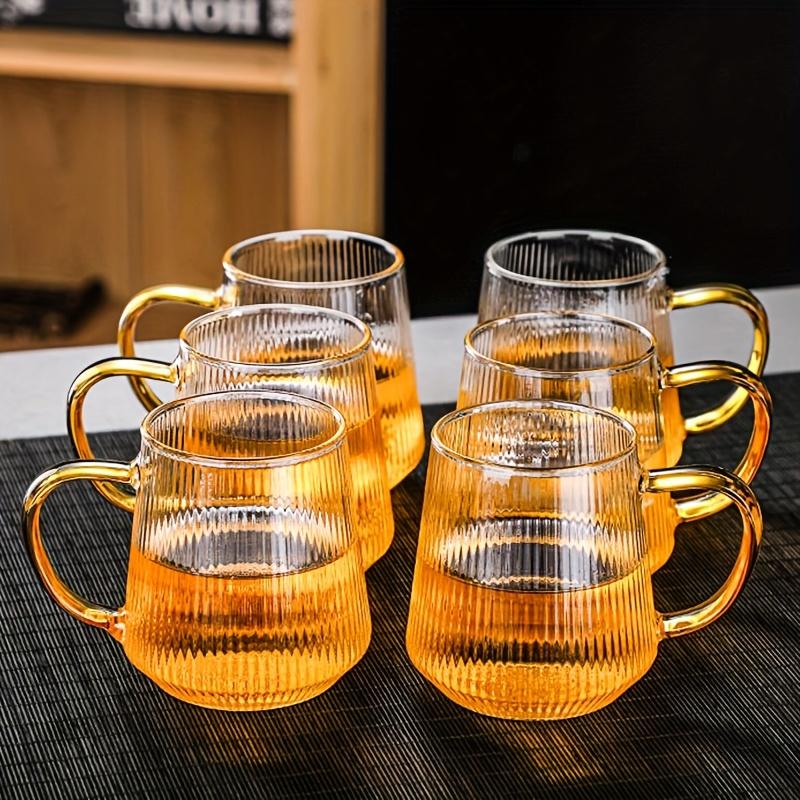 12,3 oz průhledné sklo s rukojetí Žáruvzdorný šálek na kávu Retro Smoothie šálek Velmi vhodný pro víno Chlazené pivo Káva Whisky Koktejly atd.. so