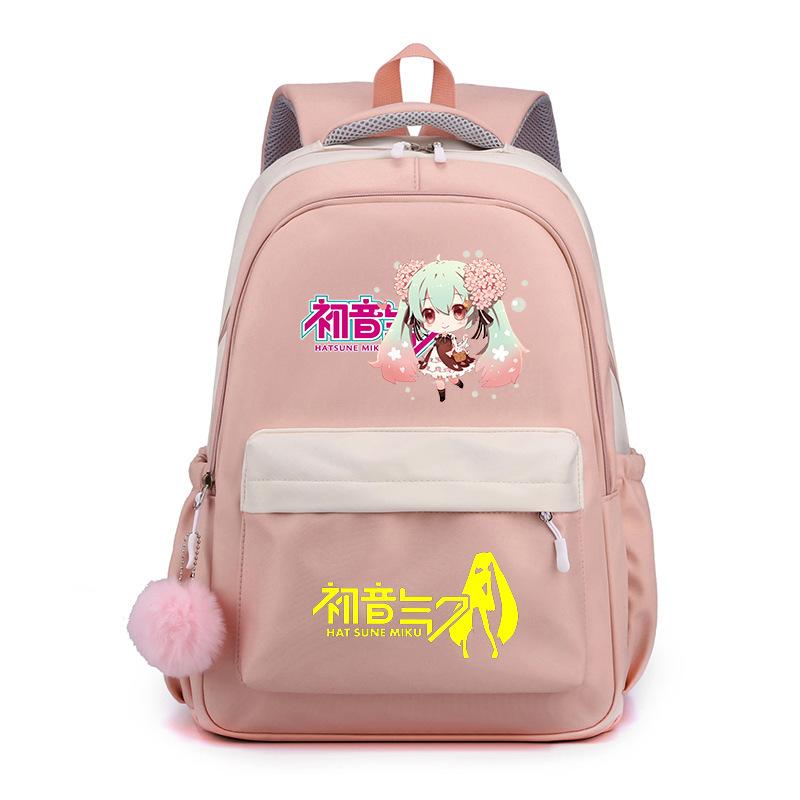 Anime Peripheral Hatsune Future School Bag Backpack Cartoon Backpack Candy Color Large Capacity Student School Bag Stationery