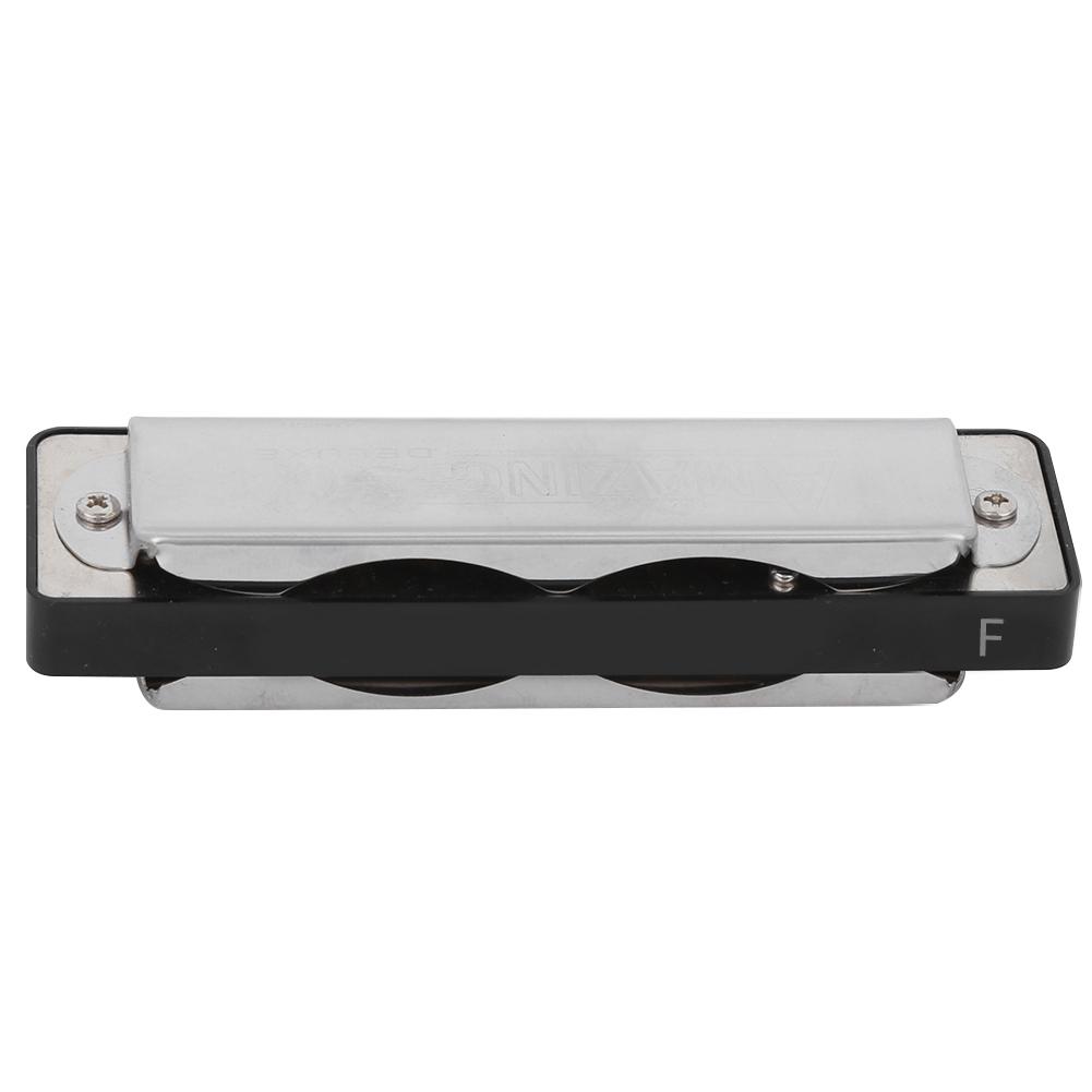 

Блюзовая губная гармошка 10 отверстий тональность F крышка из нержавеющей стали начинающий духовой инструмент(черный чёрный