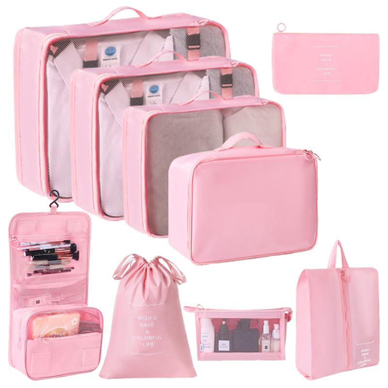 6/7/8/9/10 Pcs Set Travel Organizer Storage Bags Suitcase Packing Cubes Set Cases Portable Luggage Clothes Shoe Tidy Pouch Folding