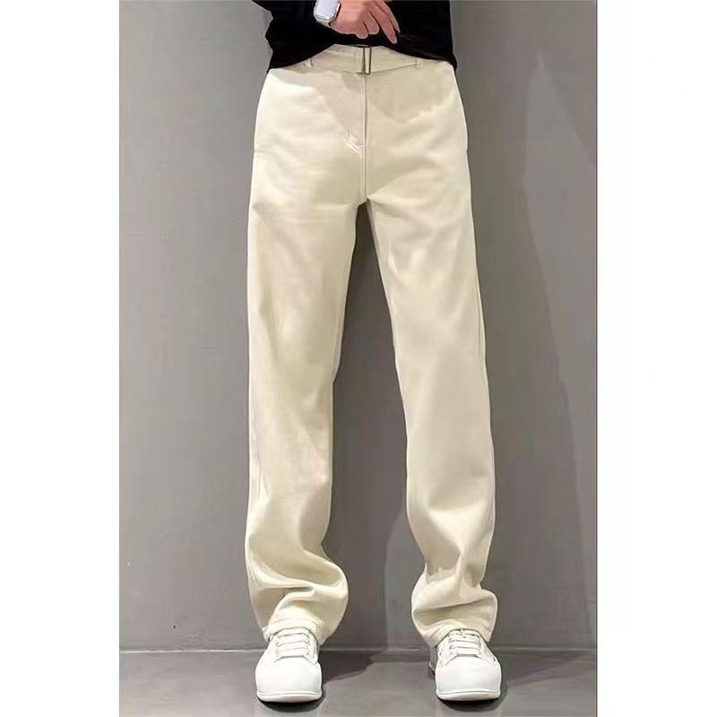 Autumn and winter ruffian handsome casual pants simple versatile and thin straight-leg pants high-end wear trendy men's loose pants