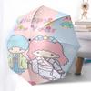 1pc Little Twin Stars Happy New Year Edition Automatic Opening/Closing Umbrella with Convenient Three-Fold Design, 8-Bone Iron Frame, Outdoor Use, Fes