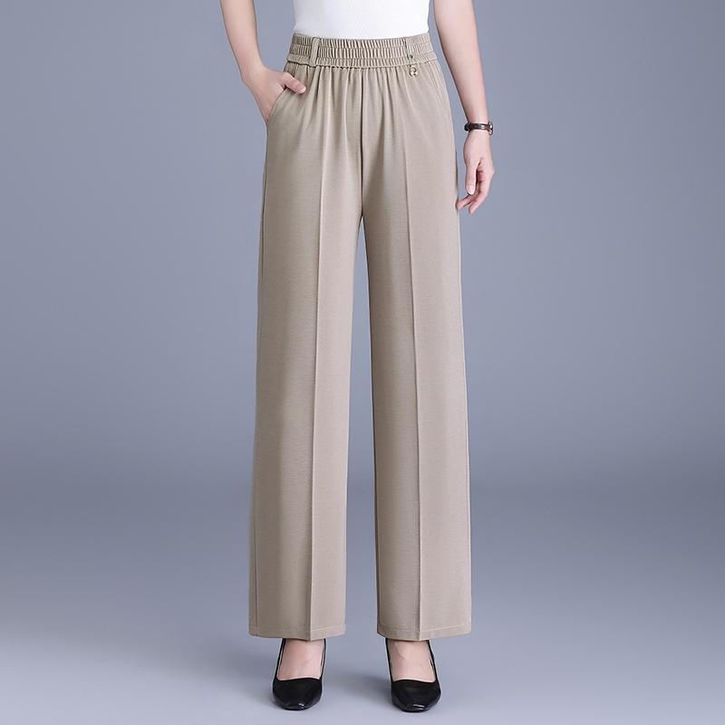 Women's Plus Size High Waist Cropped Wide Leg Pants – Elastic Waist Stretchy Trousers (Sizes XL-6XL) for Summer