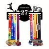 Personalized Soccer Trophy Metal Wall Rack | Custom Sign & Hooks for Kitchen, Lounge, Veranda Decor | Customizable Gift