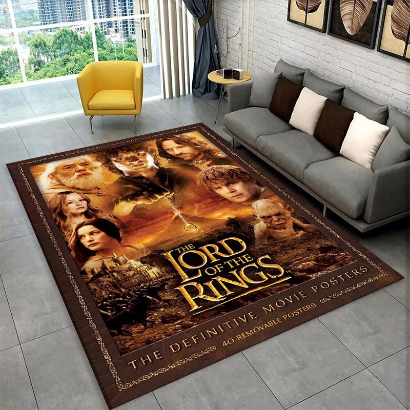 Classic L-Lord of The Rings H-Hobbit Carpet Rug for Bedroom Living Room Sofa Playroom Doormat Home Decor,Kid Area Rug Non-slip