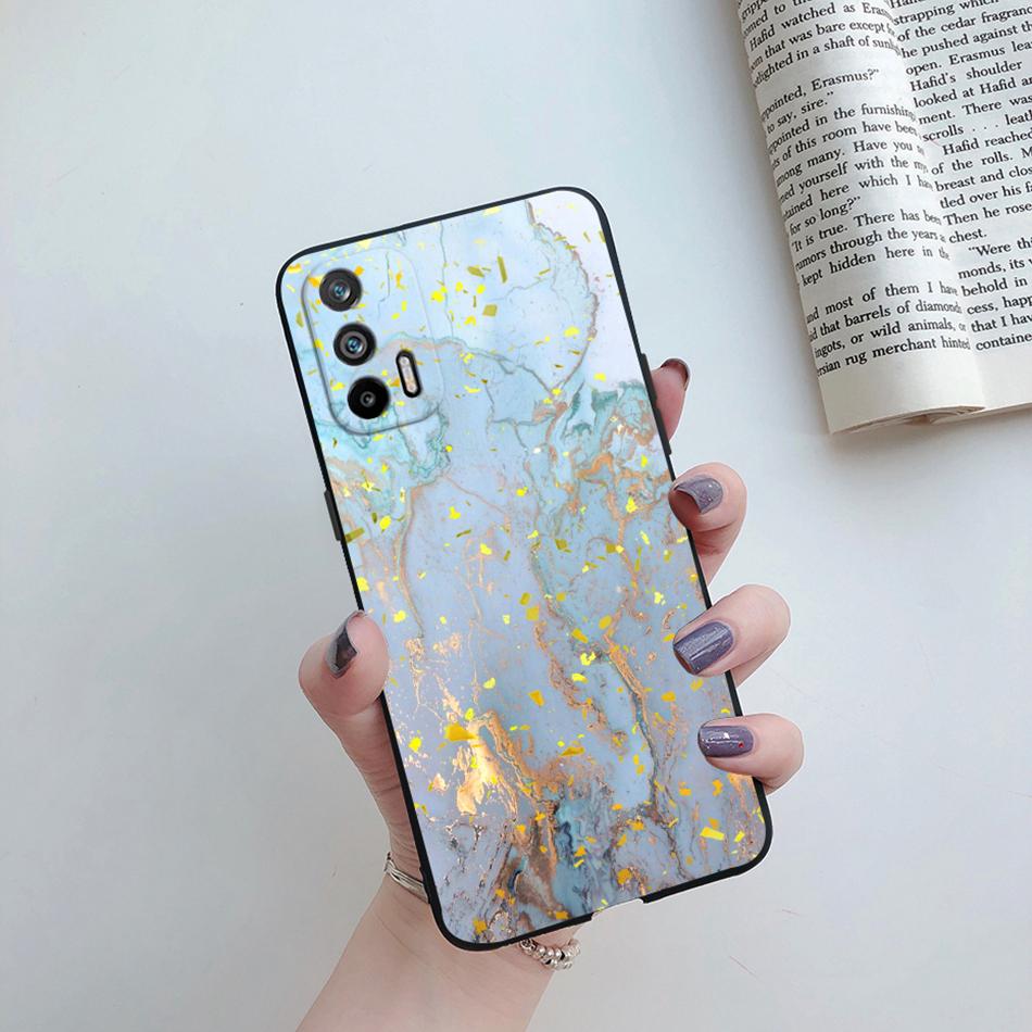 For Realme GT 5G Case RMX2202 Silicone Soft Lovely Cartoon Flower Phone Case For Realme GT 5G Cover Funda For RealmeGT 5G Coque
