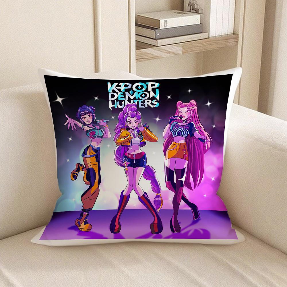 KPop Demon Hunters  There is “anime style" on the pillow: HUNTRX and other pattern pillowcases, fashionable home decoration
