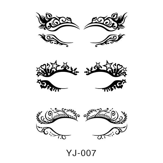Geometric Pattern Eyeshadow & False Eyelash Tattoo Stickers for Party Makeup