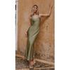 Europäisch-Amerikanisches Damen Satin-Slip-Kleid Schulterfrei Abendparty-Kleid Lässiges Cocktailkleid