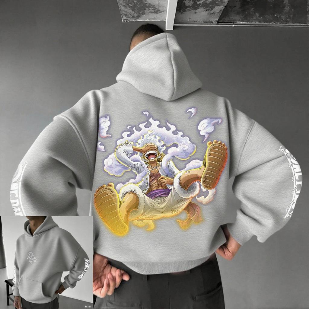 One Piece Luffy Anime Mikina s kapucí Pánská Dámská Jaro Podzim Bavlna Streetwear Mikina Ležérní Grafická Pulovr Dlouhý rukáv Top