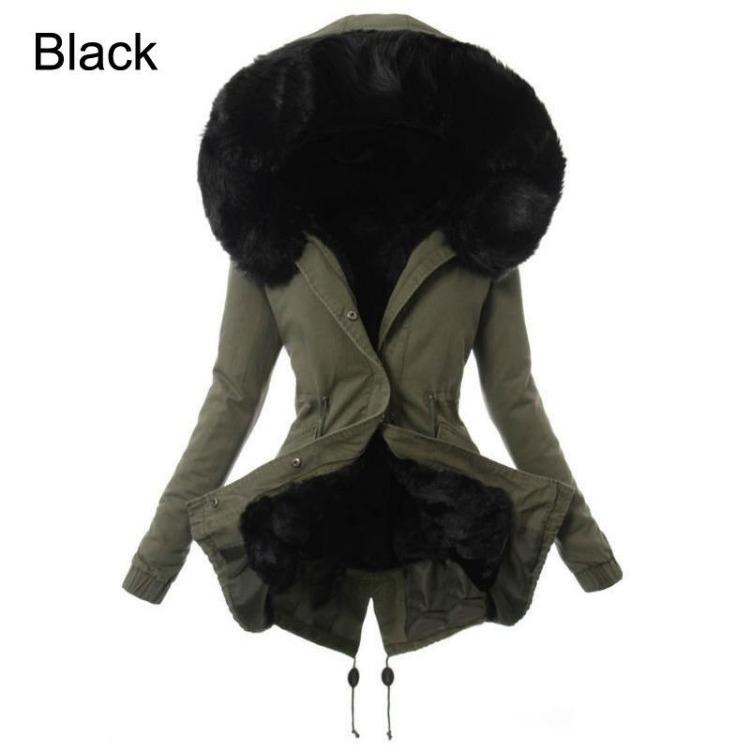 Warm Winter Women Plus Size Faux Fur Hooded Long Coat Thicken Fleece Fashion Parka Jacket Outwear