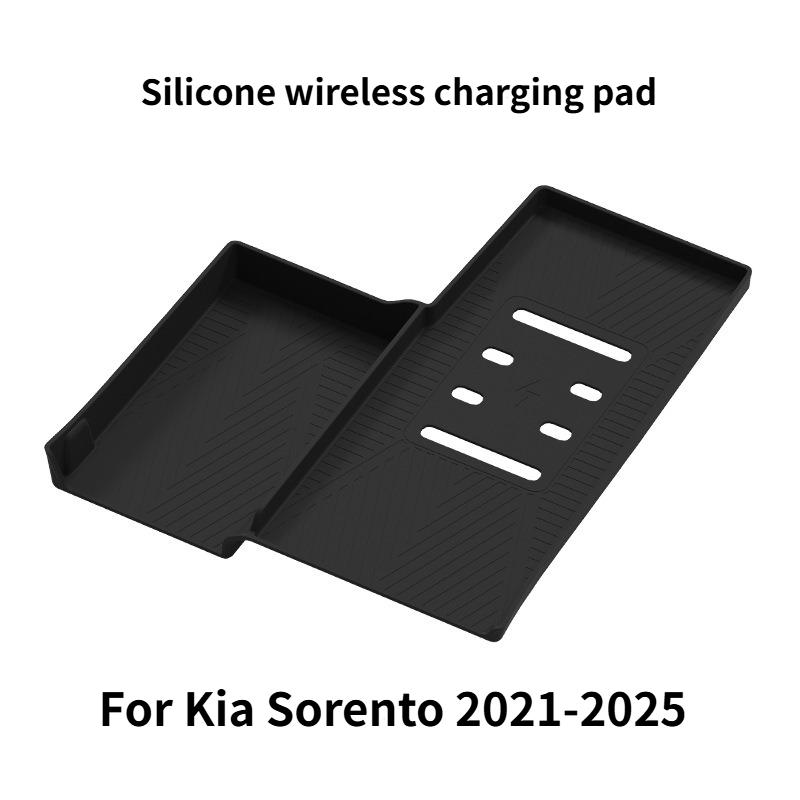 For Kia Sorento Silicone Wireless Charging Box Pad Car Anti Slip Pad Center Console Water Cup Holder Car Accessories -2025