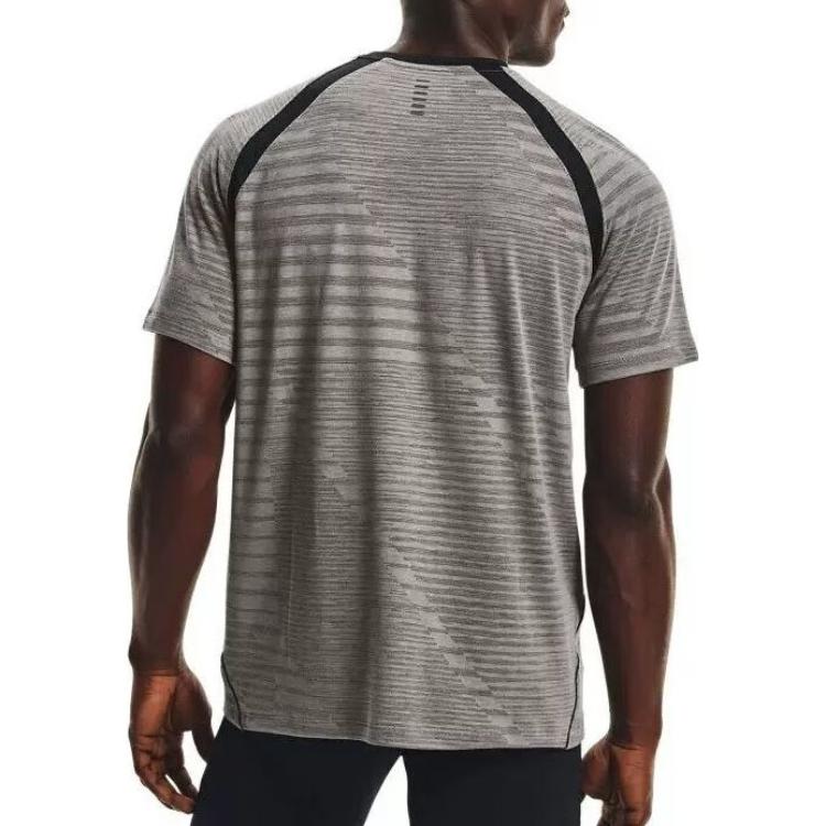 Under Armour T Shirts Men's Gray Crew Neck Moderate Straight Fit 1367535-066